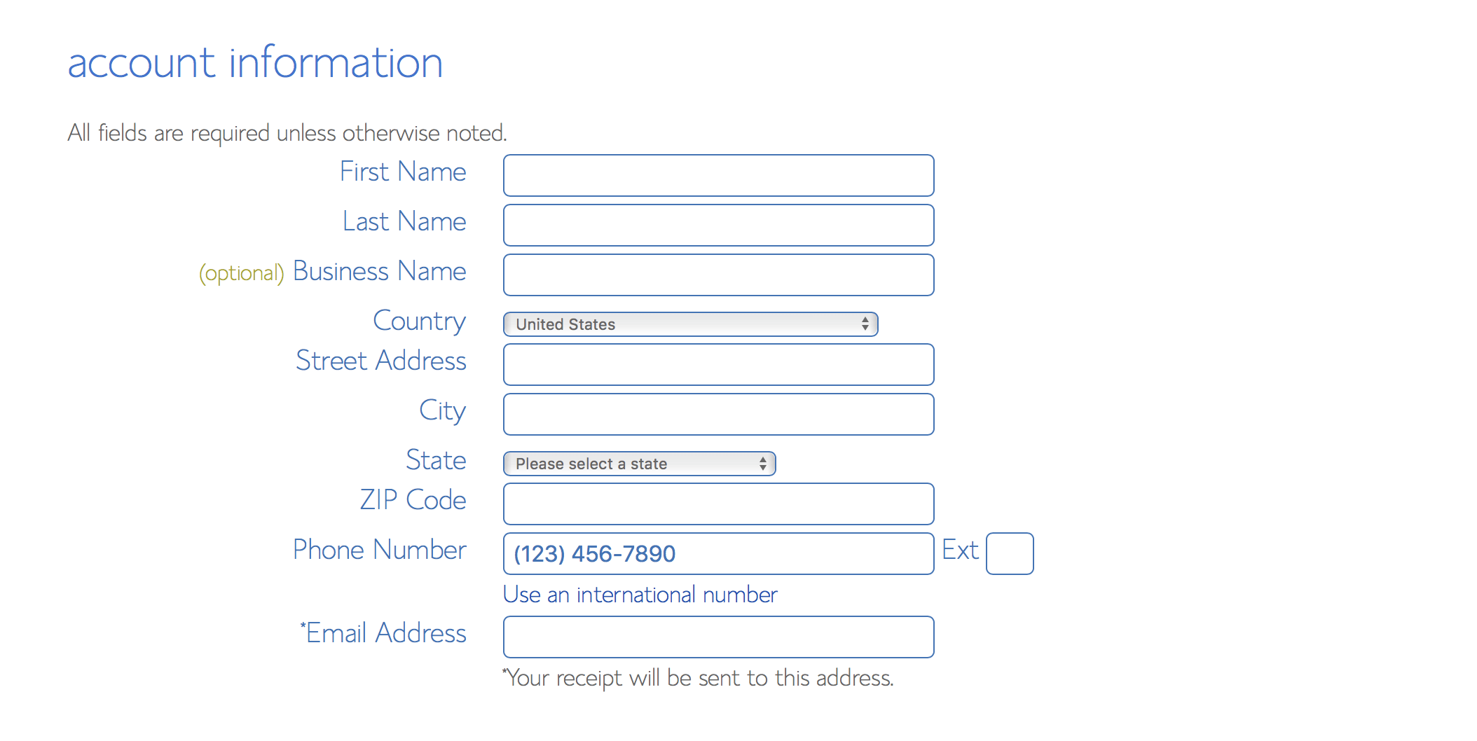 Bluehost 4 Account information